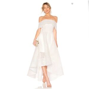 Bronx and Banco Tulip Silk Gown in White floor gown strapless dress XS